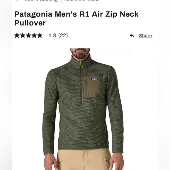 Patagonia men’s R1 Air Zip NWT - Picture 2 of 6